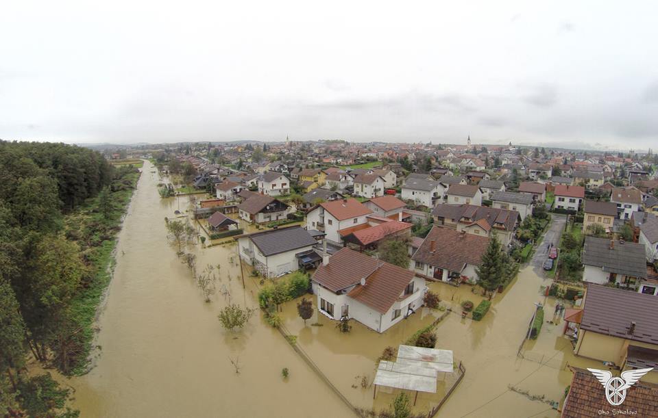 Poplava u Herucovoj ulici u Križevcima // Foto: Facebook - Oko sokolovo