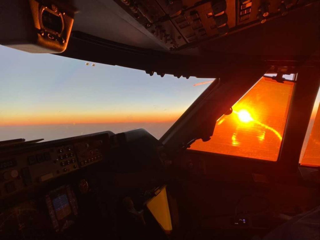 Izlazak Sunca iz kabine Boeinga 747